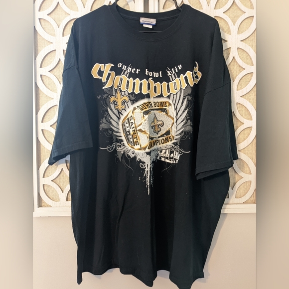 Saints Super Bowl‎ 44 Champions 2010 NFL Reebok tee sz 2X - Picture 1 of 9